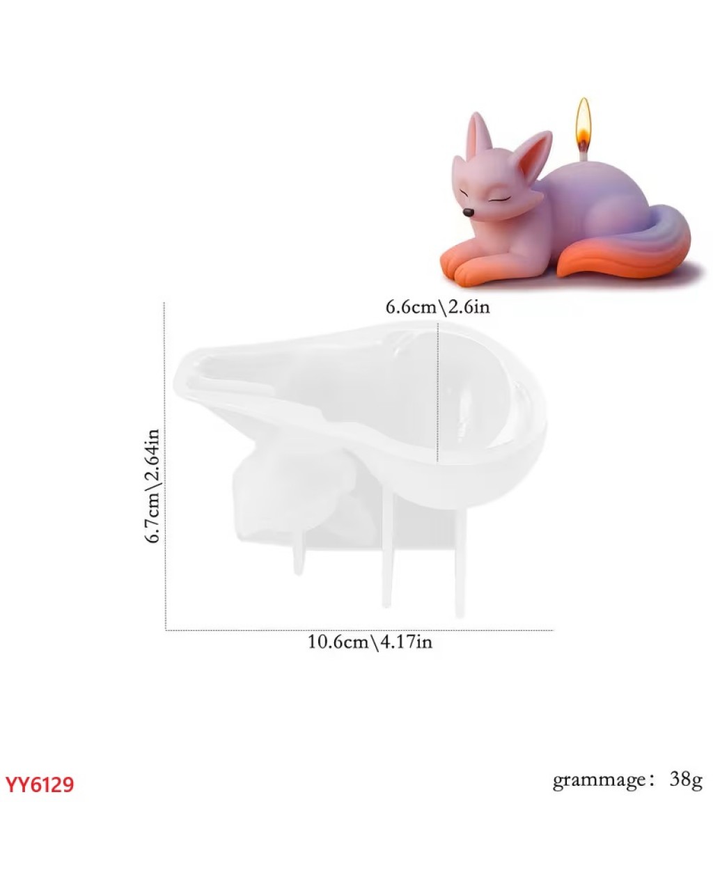 YY6129 Uyuyan Tilki Mum Biblo Silikon Kalıp